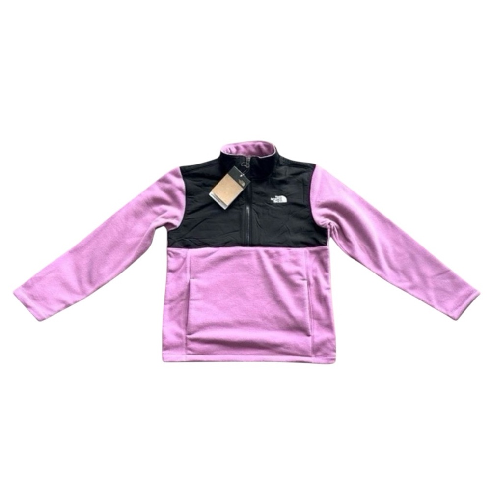 The North Face Girls Tundra 1/4 Zip Fleece Pullover Fuchsia Purple Youth L 14/16